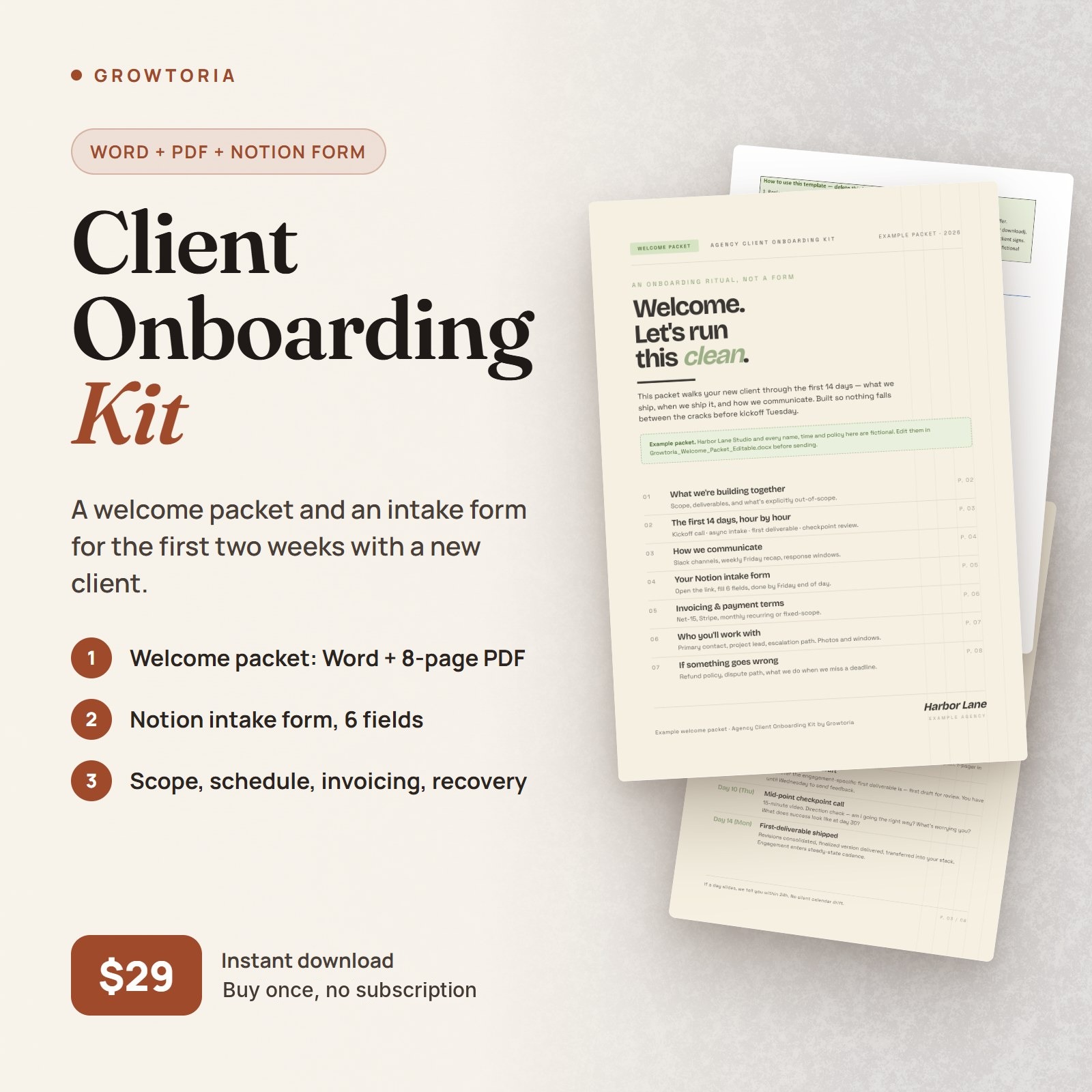 Agency Client Onboarding Kit | Notion Intake Form, Welcome Packet PDF