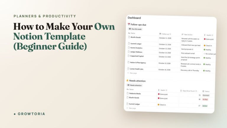 How to Make Your Own Notion Template (Beginner Guide)