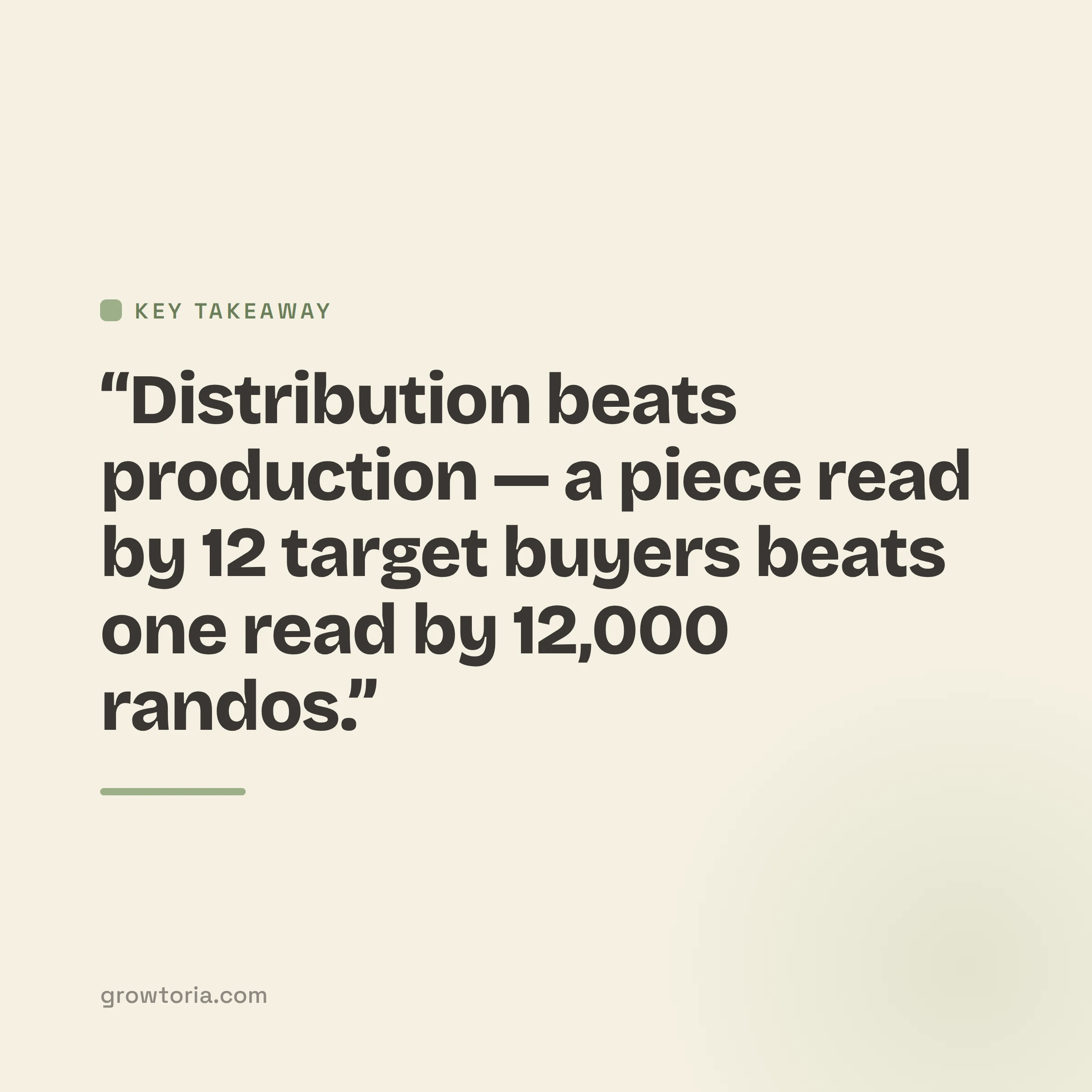 content marketing for b2b startups - key takeaway