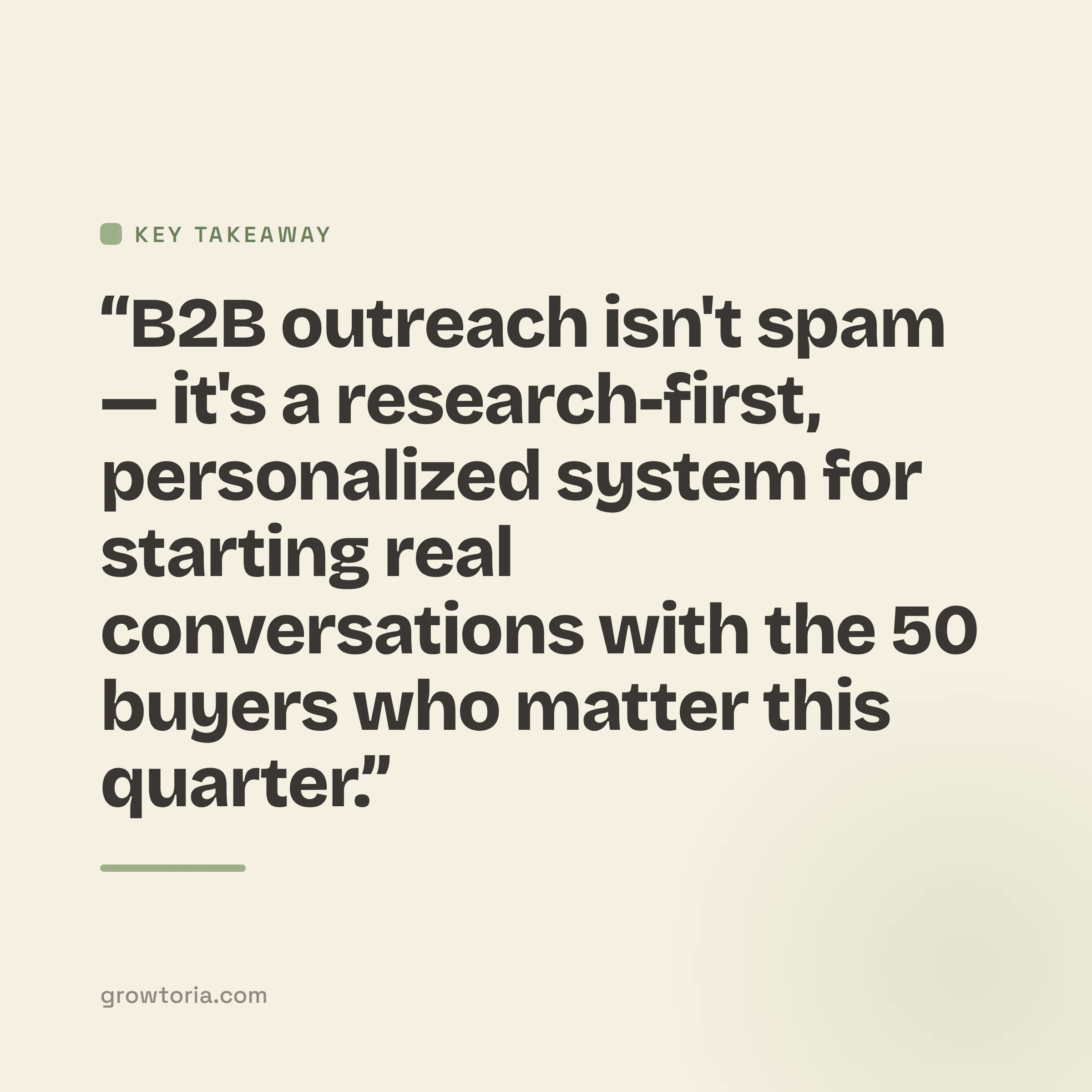 b2b outreach meaning - key takeaway