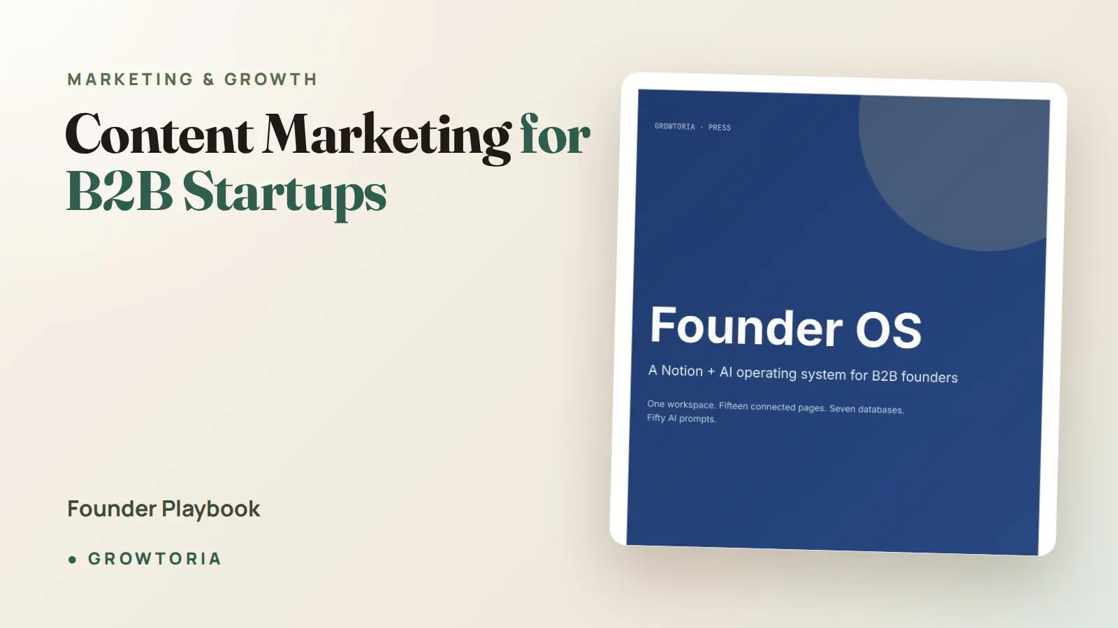 Content Marketing for B2B Startups: Founder Playbook