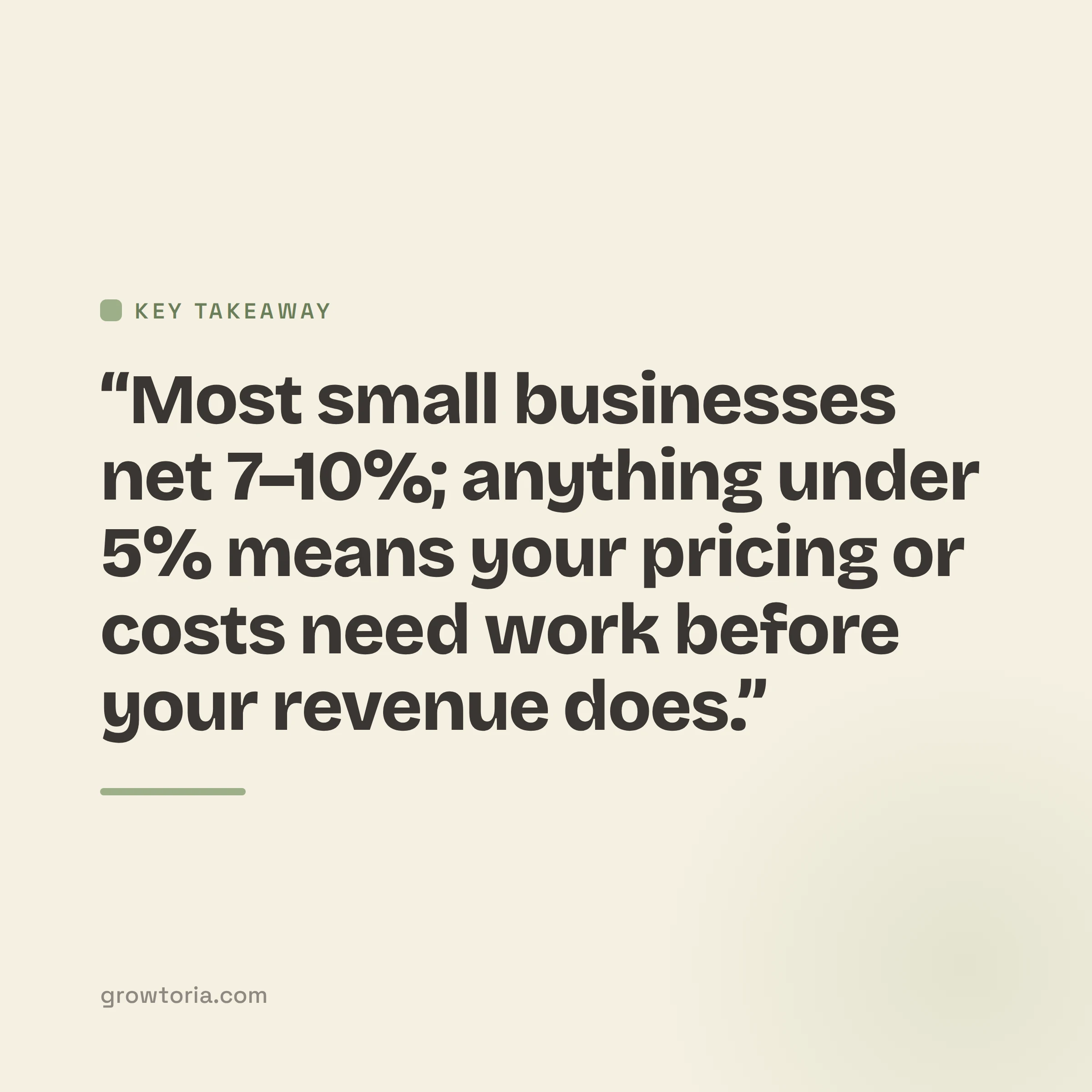 average profit margin for small business - key takeaway