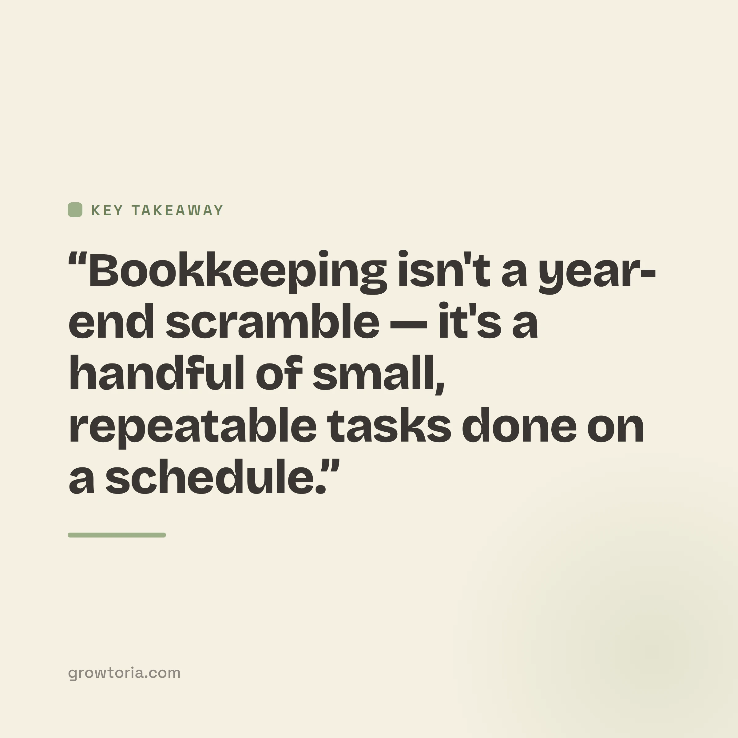 small business bookkeeping checklist - key takeaway