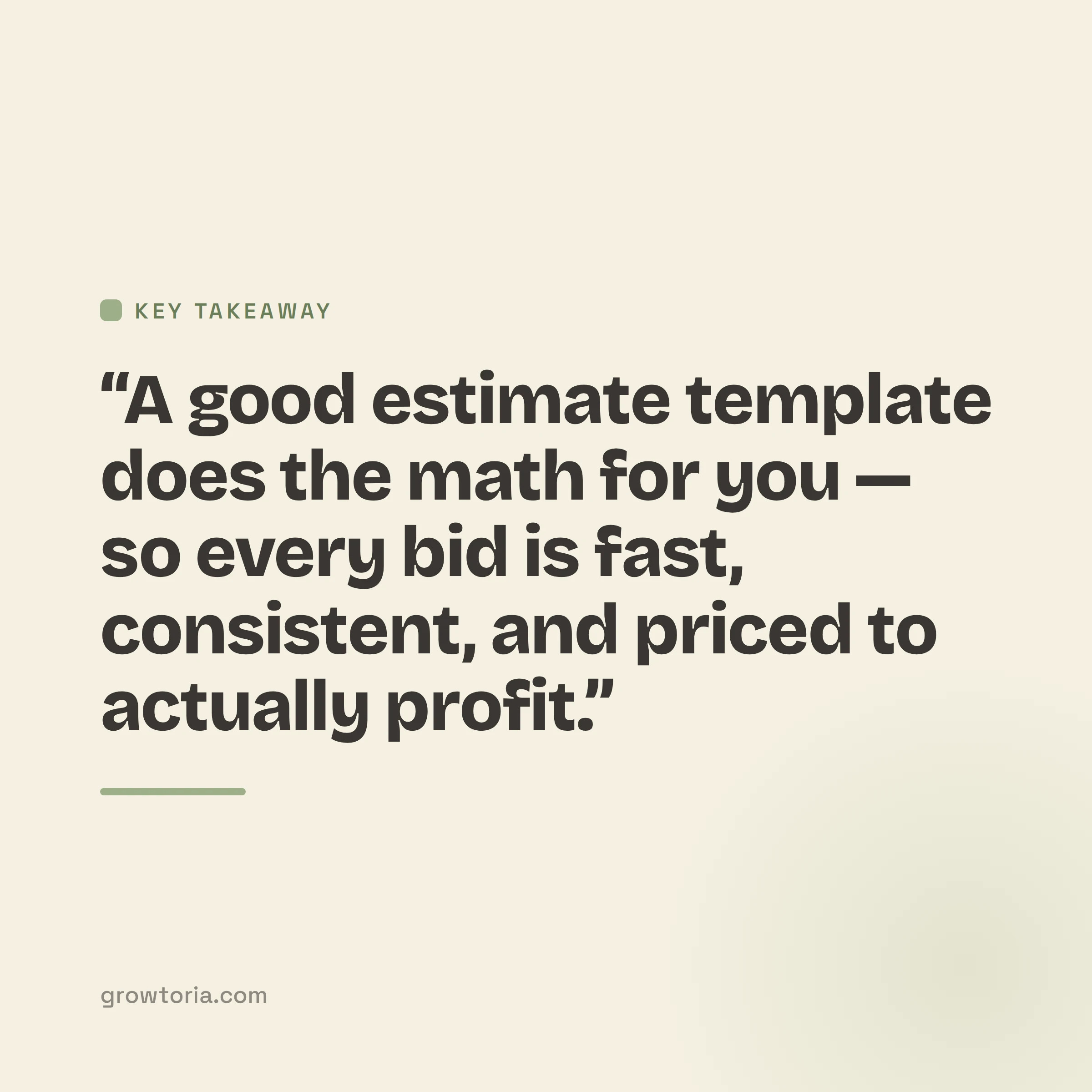 contractor estimate template google sheets - key takeaway
