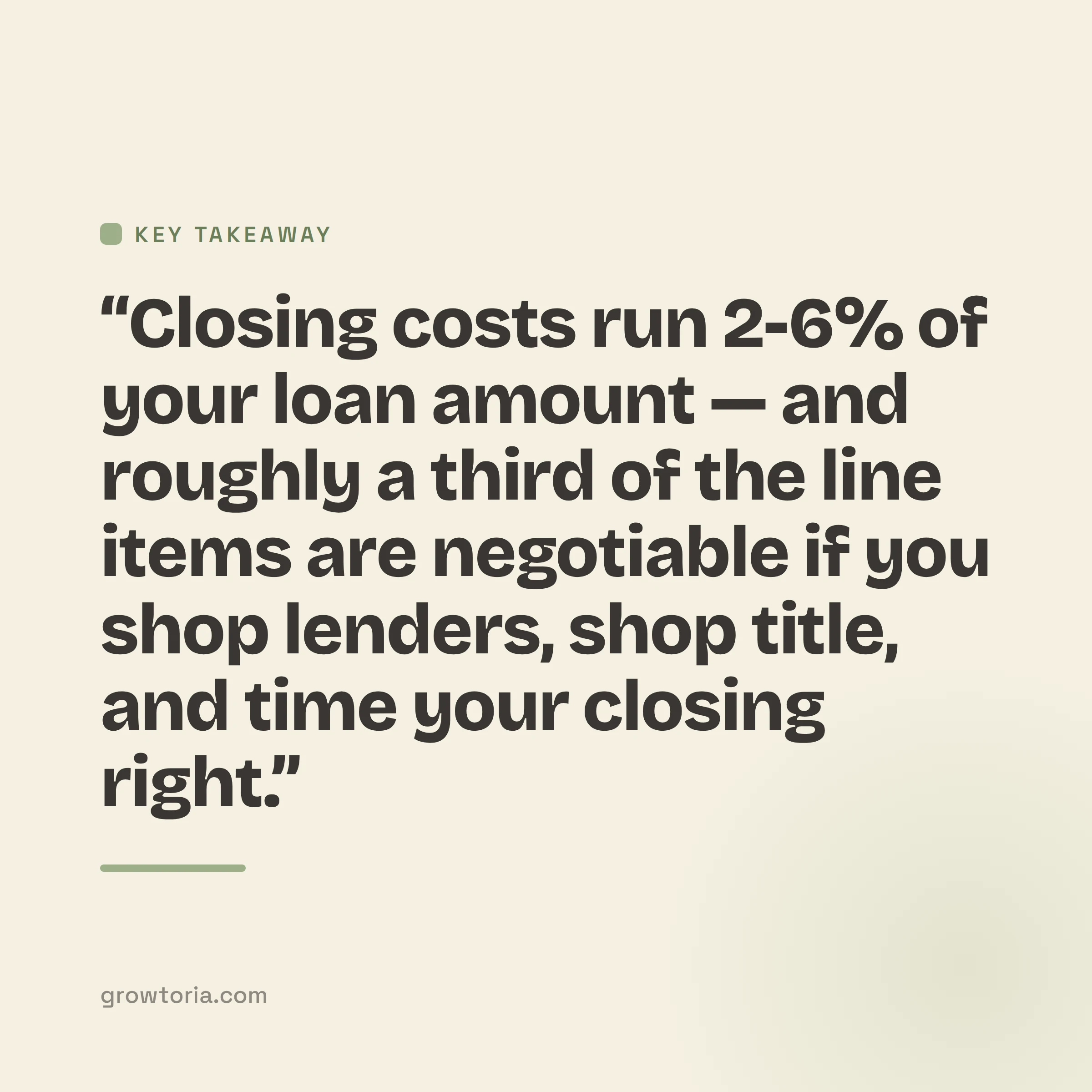 closing costs for buyers explained - key takeaway