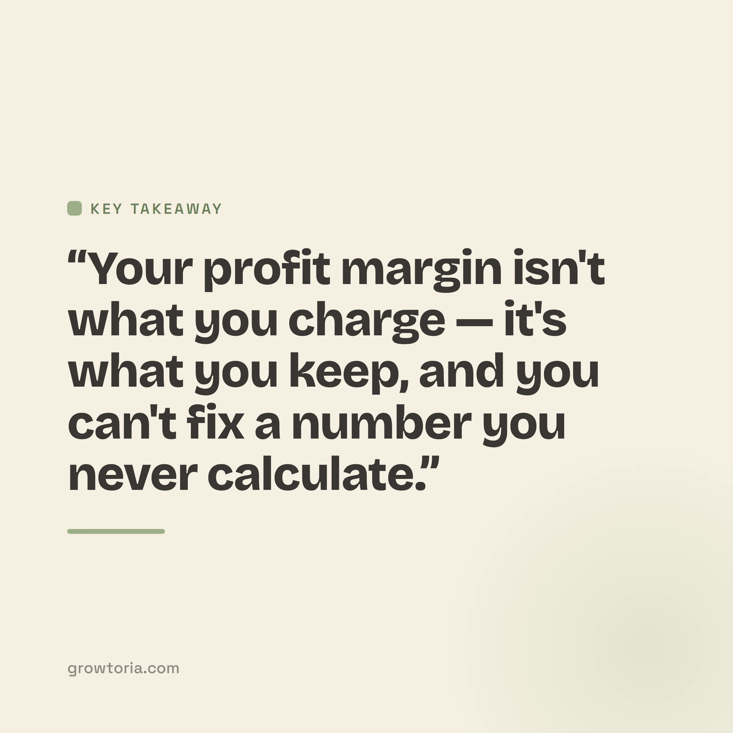 small business profit margin calculator - key takeaway