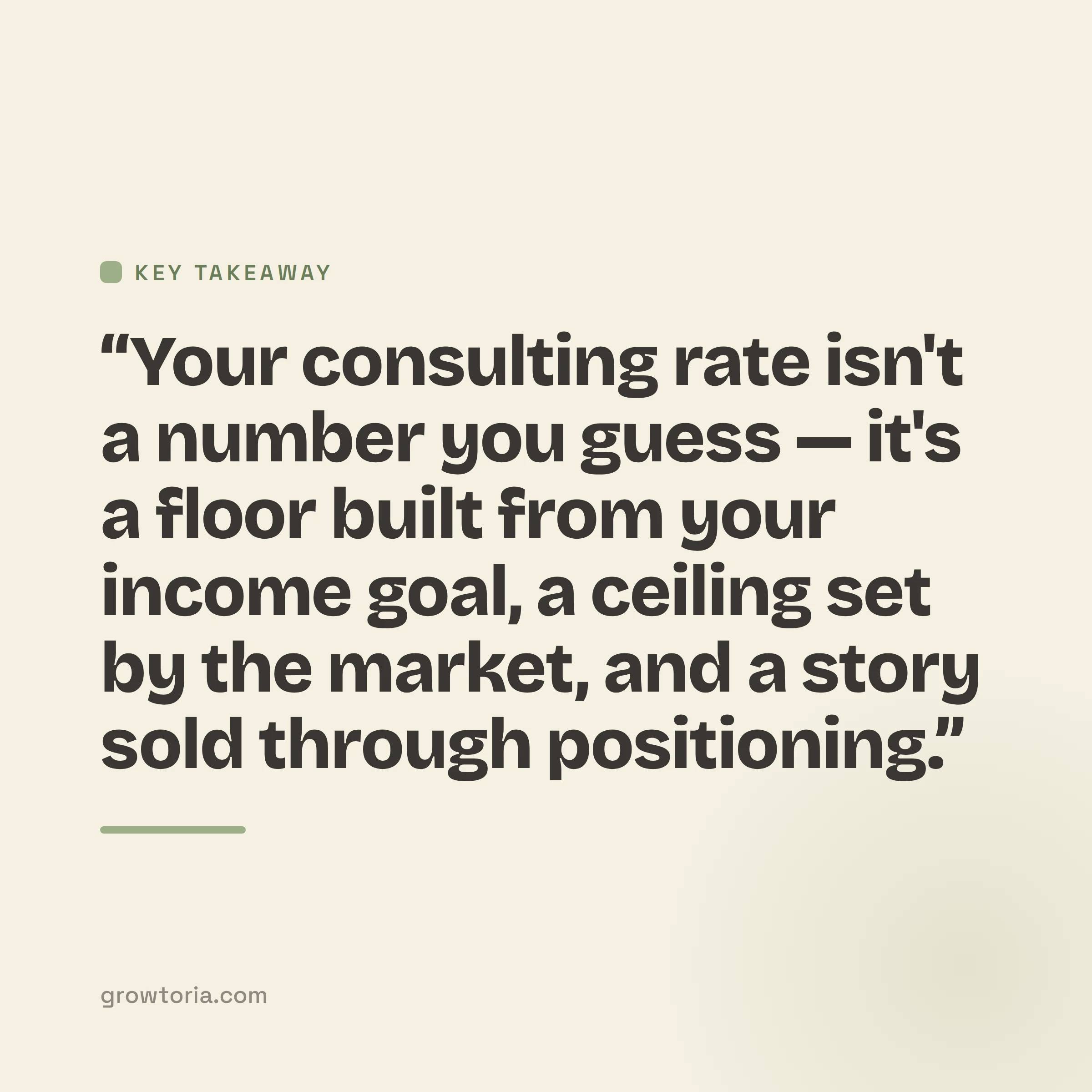 how to set consulting rates - key takeaway