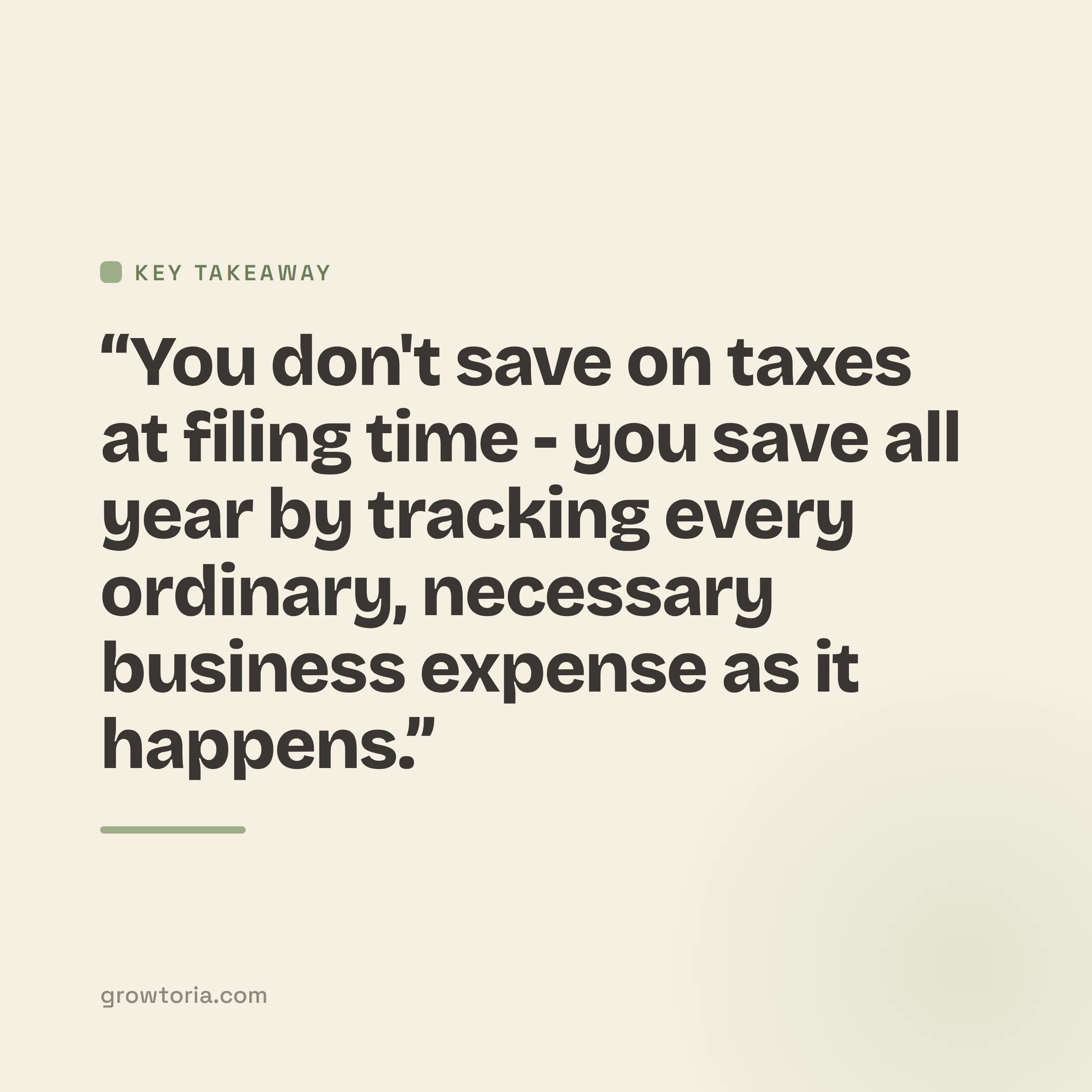 small business tax deductions checklist - key takeaway