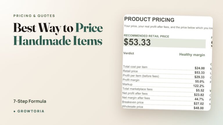 Best Way to Price Handmade Items: 7-Step Formula