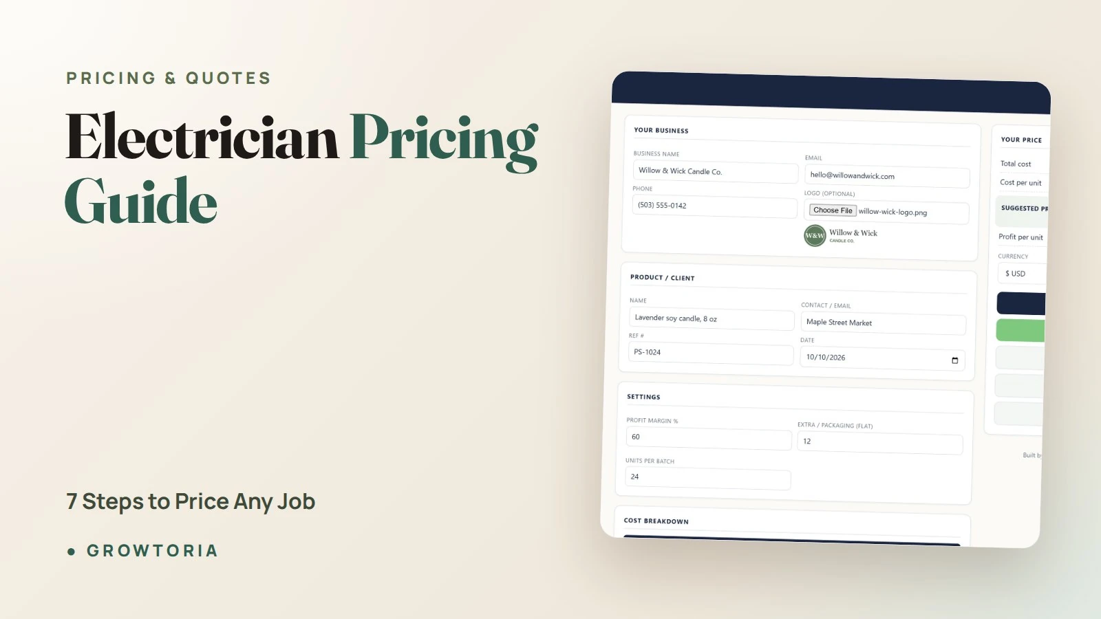 Electrician Pricing Guide: 7 Steps to Price Any Job