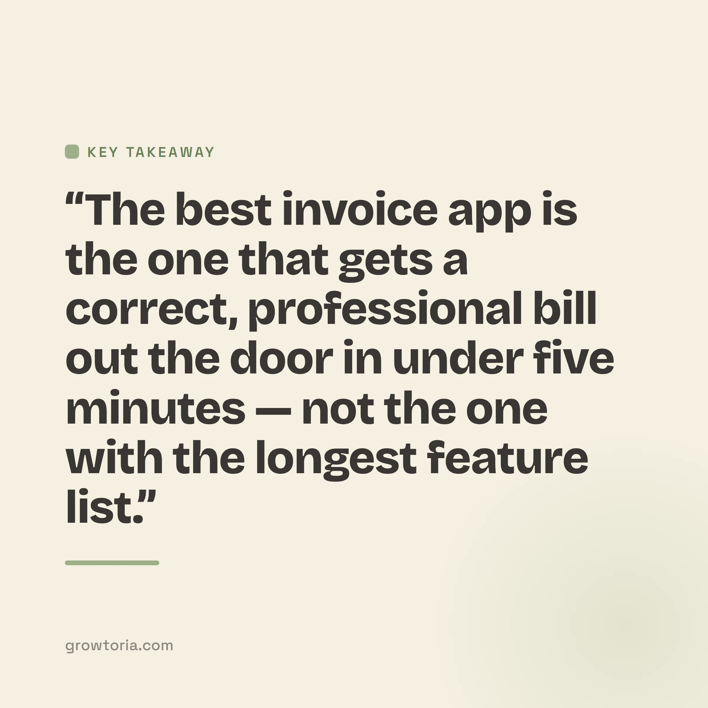 best app to create an invoice - key takeaway