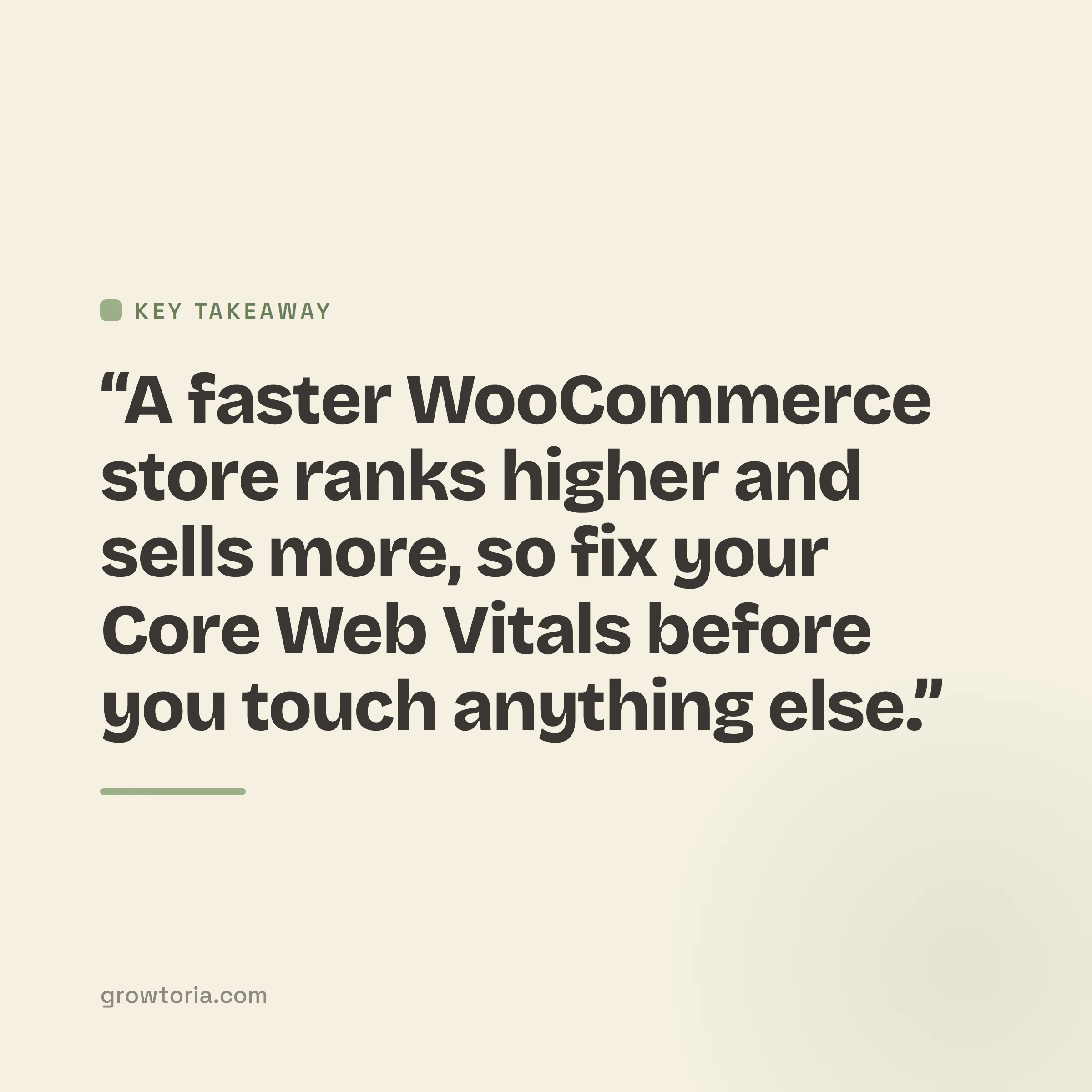 woocommerce site speed and seo - key takeaway