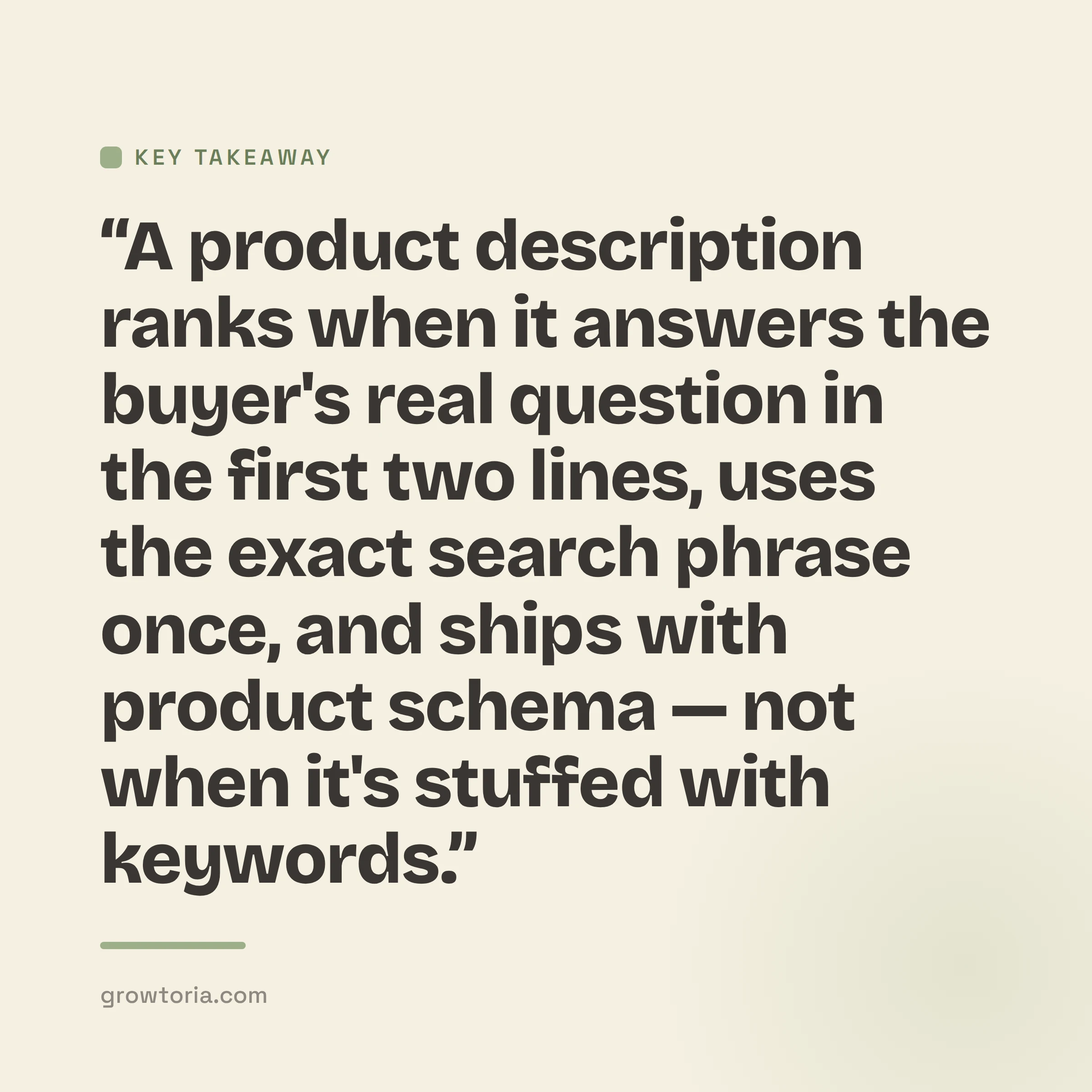woocommerce product description seo - key takeaway