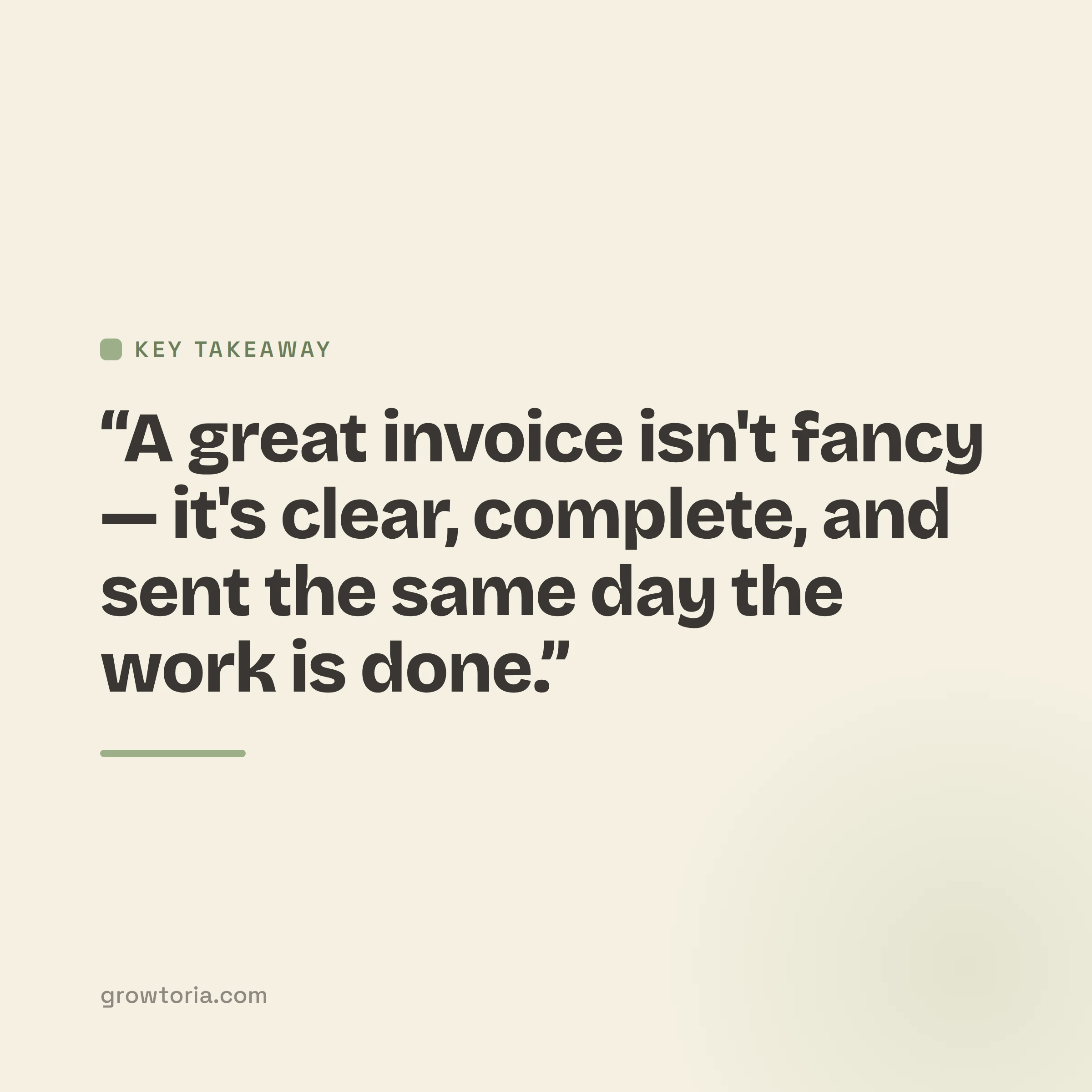best way to create an invoice - key takeaway