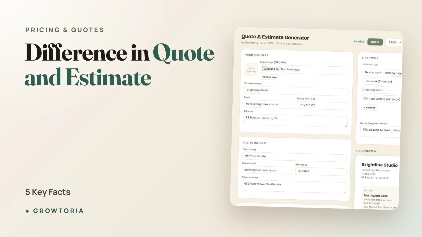 Difference in Quote and Estimate: 5 Key Facts