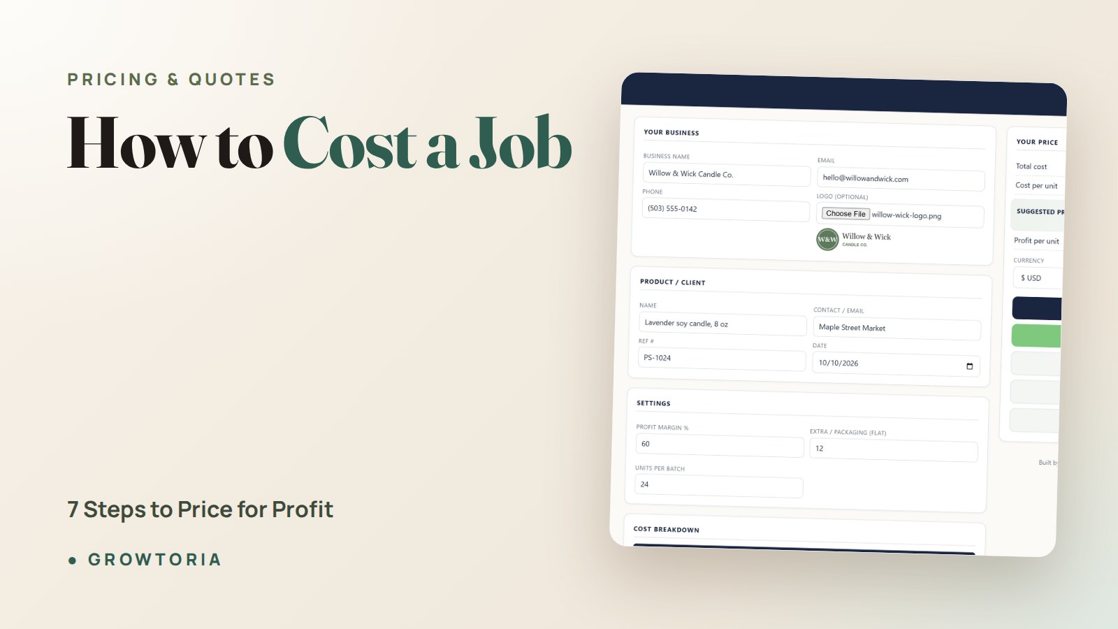 How to Cost a Job: 7 Steps to Price for Profit