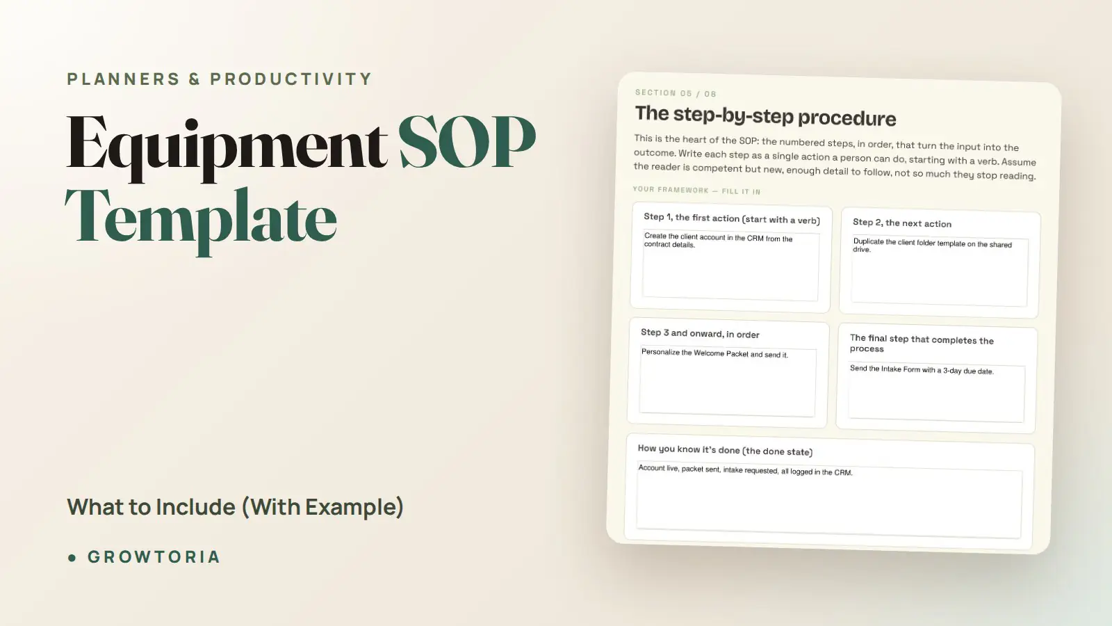 equipment sop template - featured image