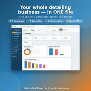 Car Detailing Software - Car Detailing Manager App | Package Pricing, Cost & Profit Calculator + Invoices | Offline, No Subscription