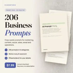AI Prompt Pack: cover, contents and first prompts of the 39-page PDF