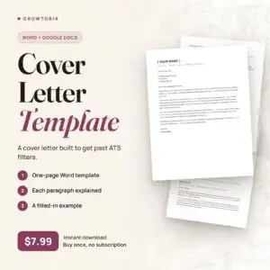 ATS-Friendly Cover Letter Template: the one-page template, writing guide and filled example pages