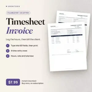 Timesheet Invoice Template: the fillable PDF blank and filled in