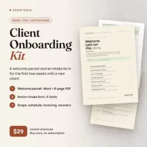 Agency Client Onboarding Kit | Notion Intake Form, Welcome Packet PDF