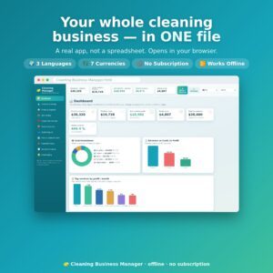Cleaning Business Manager App | Job Pricing, Cost & Profit Calculator + Invoices | Offline, No Subscription
