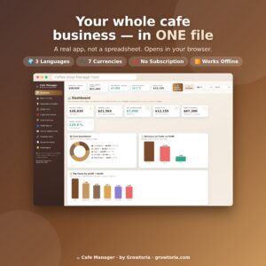 Coffee Shop Manager App | Menu Pricing, Drink Cost & Profit Calculator | Offline, No Subscription