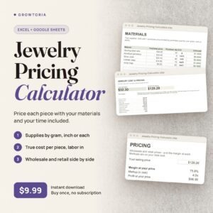 Jewelry Pricing Calculator | Spreadsheet for Makers (Google Sheets, Excel)