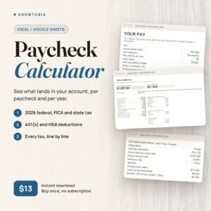 Paycheck Calculator | 2026 Tax Breakdown (Google Sheets, Excel)