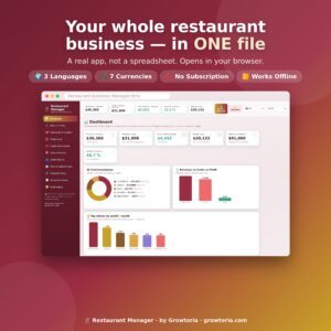 Restaurant Manager App | Menu Food Cost, Pricing & Profit Calculator + Recipe Costing | Offline, No Subscription