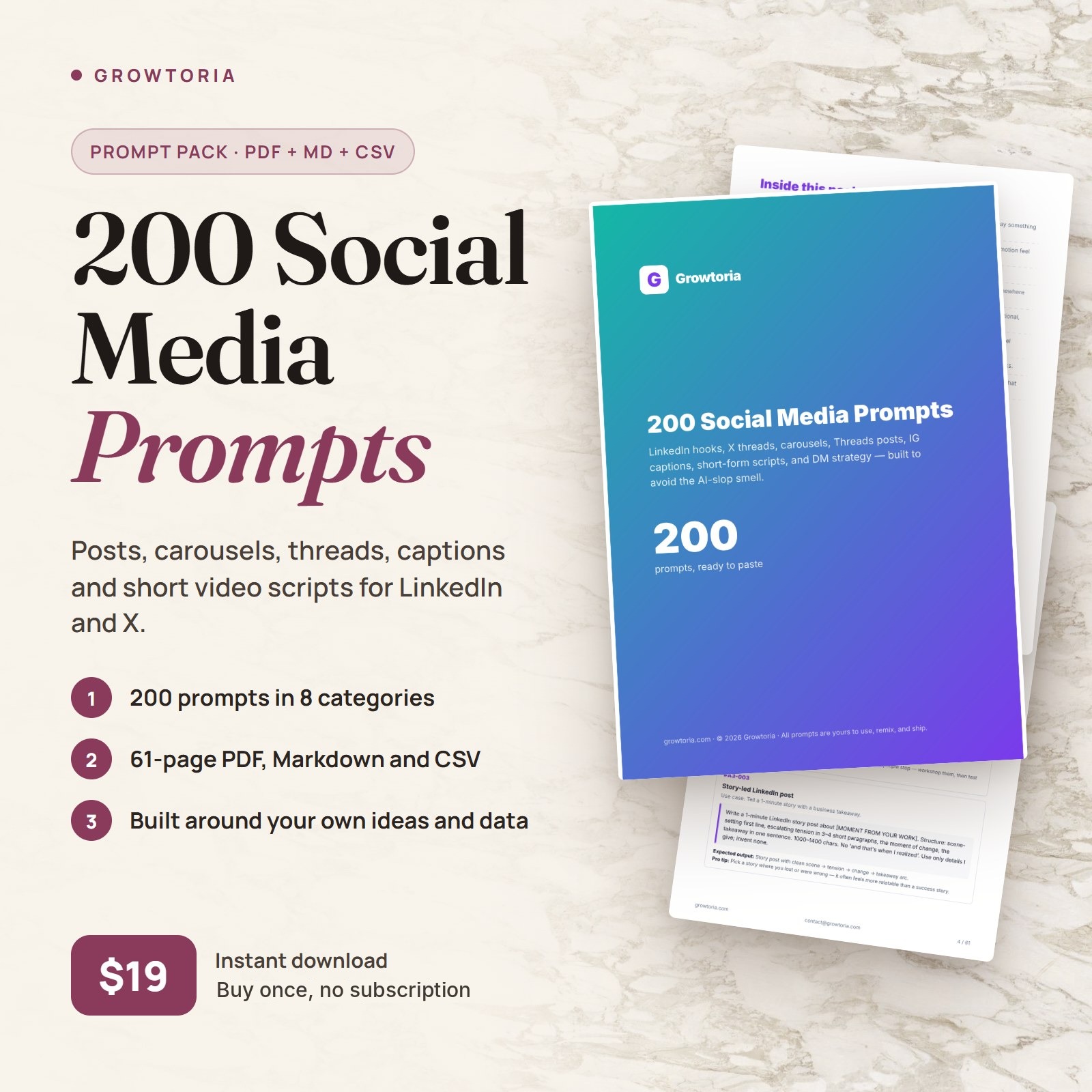 200 Social Media Prompts for LinkedIn & X